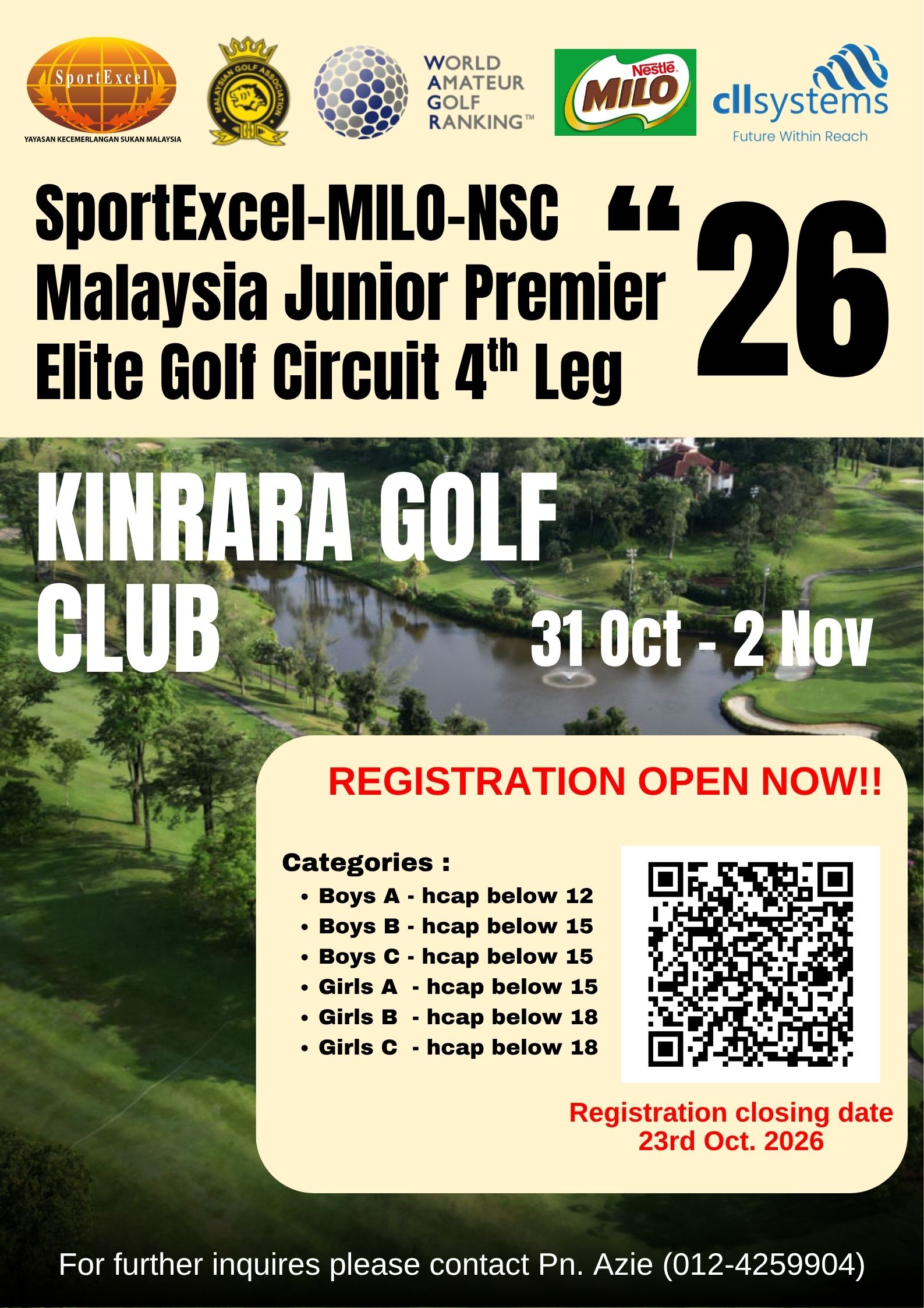 4th Leg SportExcel-Milo-NSC Malaysian Junior Premier Elite Golf Circuit 2026